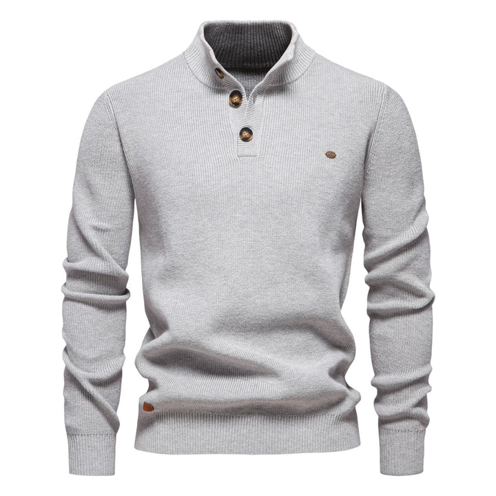 Konrad - Trendy Men's Sweater Featuring Button Detail