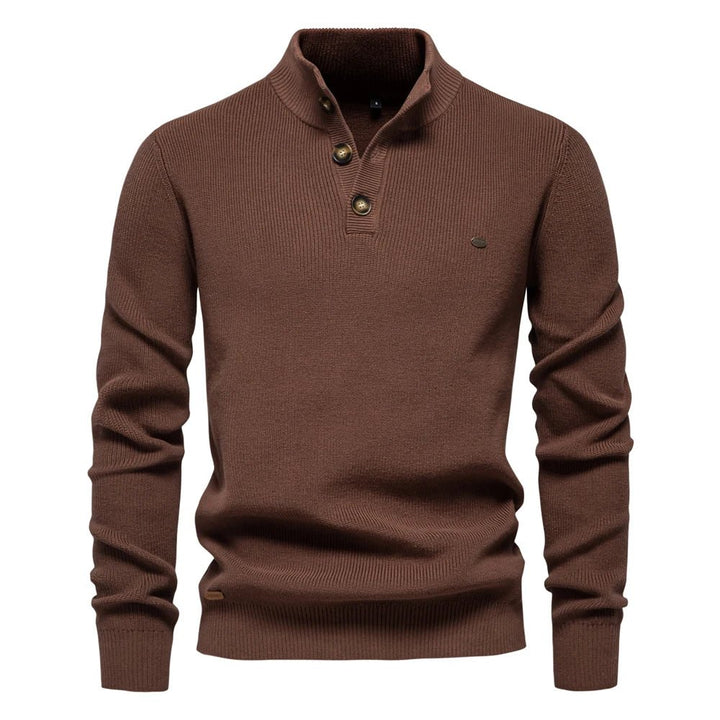 Konrad - Trendy Men's Sweater Featuring Button Detail