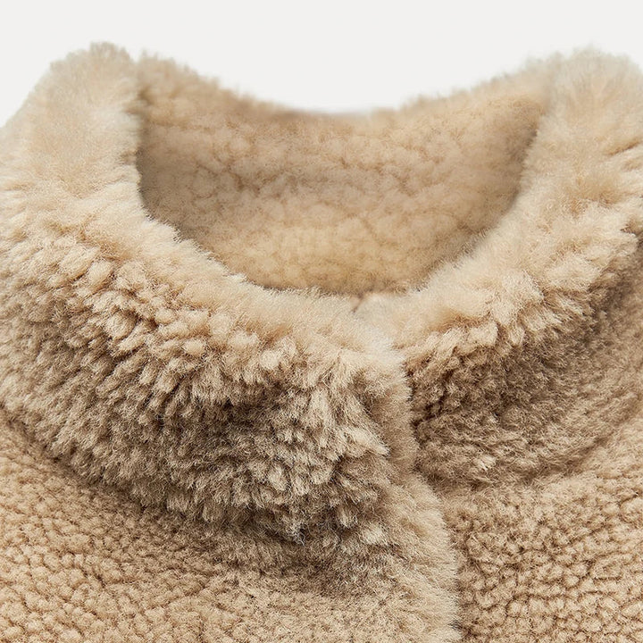 Adelaide Women's Teddy Faux Fur Coat with Drop Shoulder Design