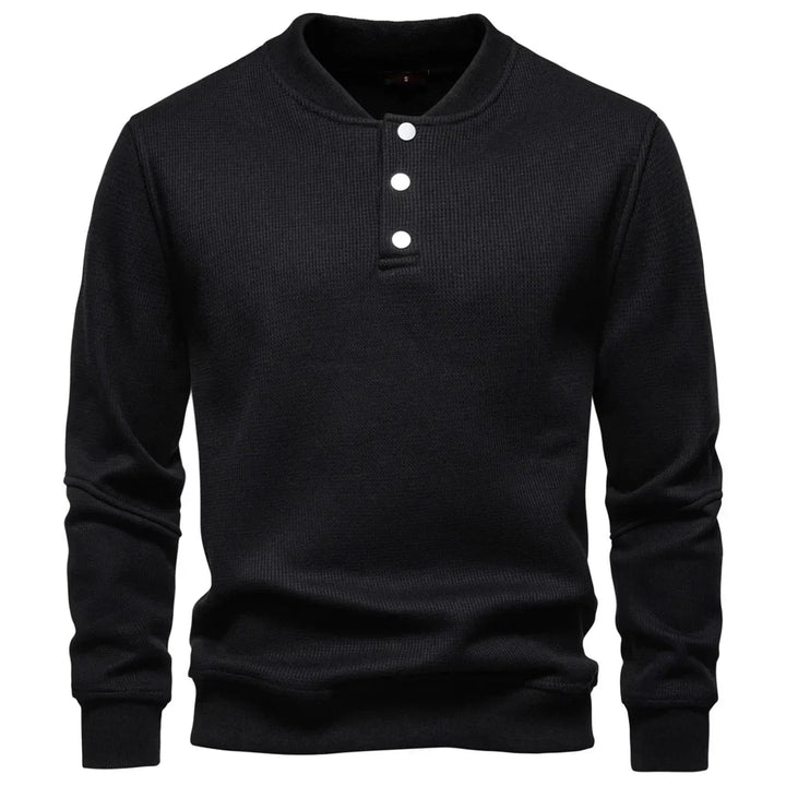 Fleece-Lined Sweatshirt with Button Design