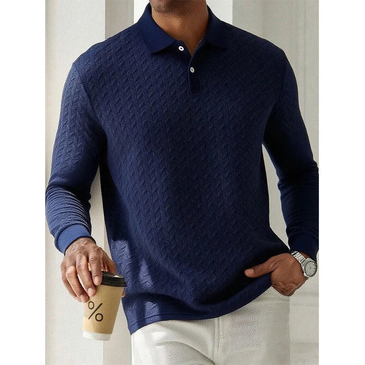 Casual Men's Polo with Long Sleeves