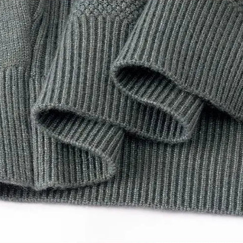 Harriden Men's Jacquard Knit Sweater with Ribbed Mock Neck