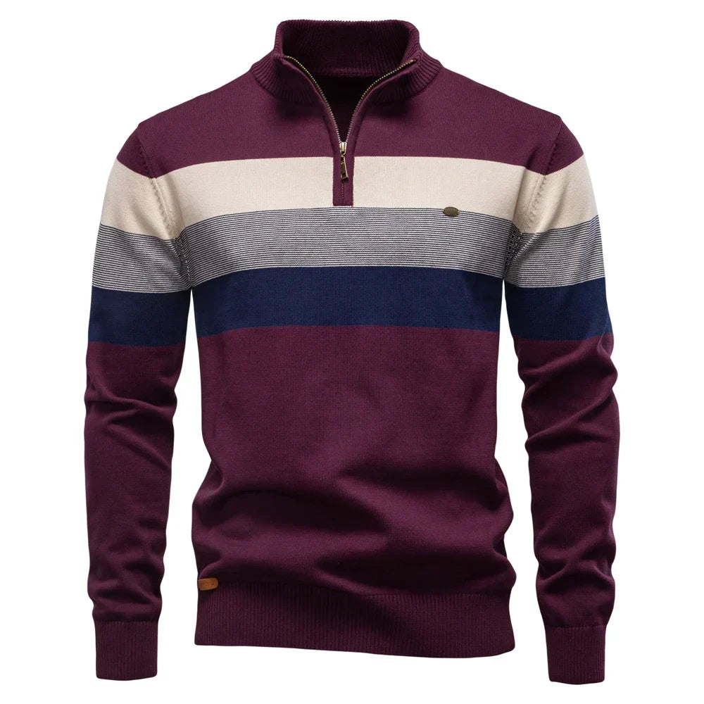 Stylish Sweater With Stand-Up Collar