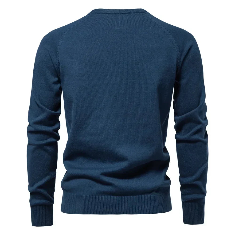 Knitted Men's Sweatshirt with Round Neck