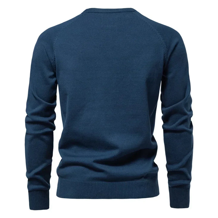 Knitted Men's Sweatshirt with Round Neck