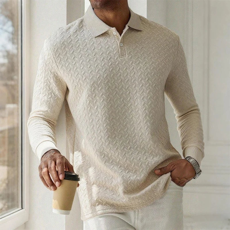 Casual Men's Polo with Long Sleeves