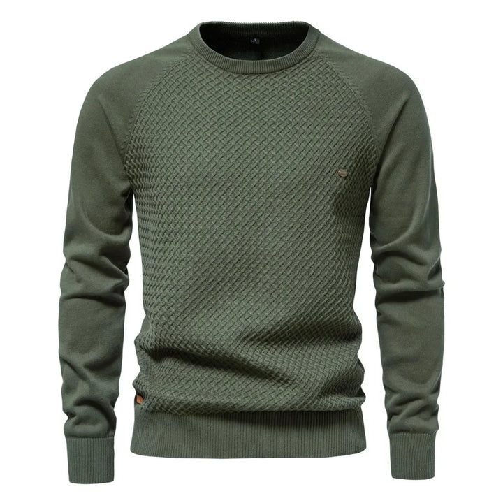 Knitted Men's Sweatshirt with Round Neck
