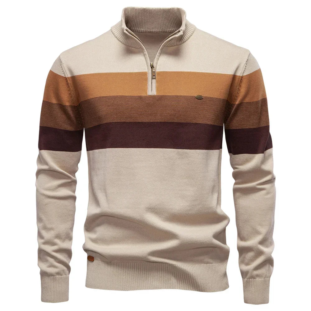 Stylish Sweater With Stand-Up Collar