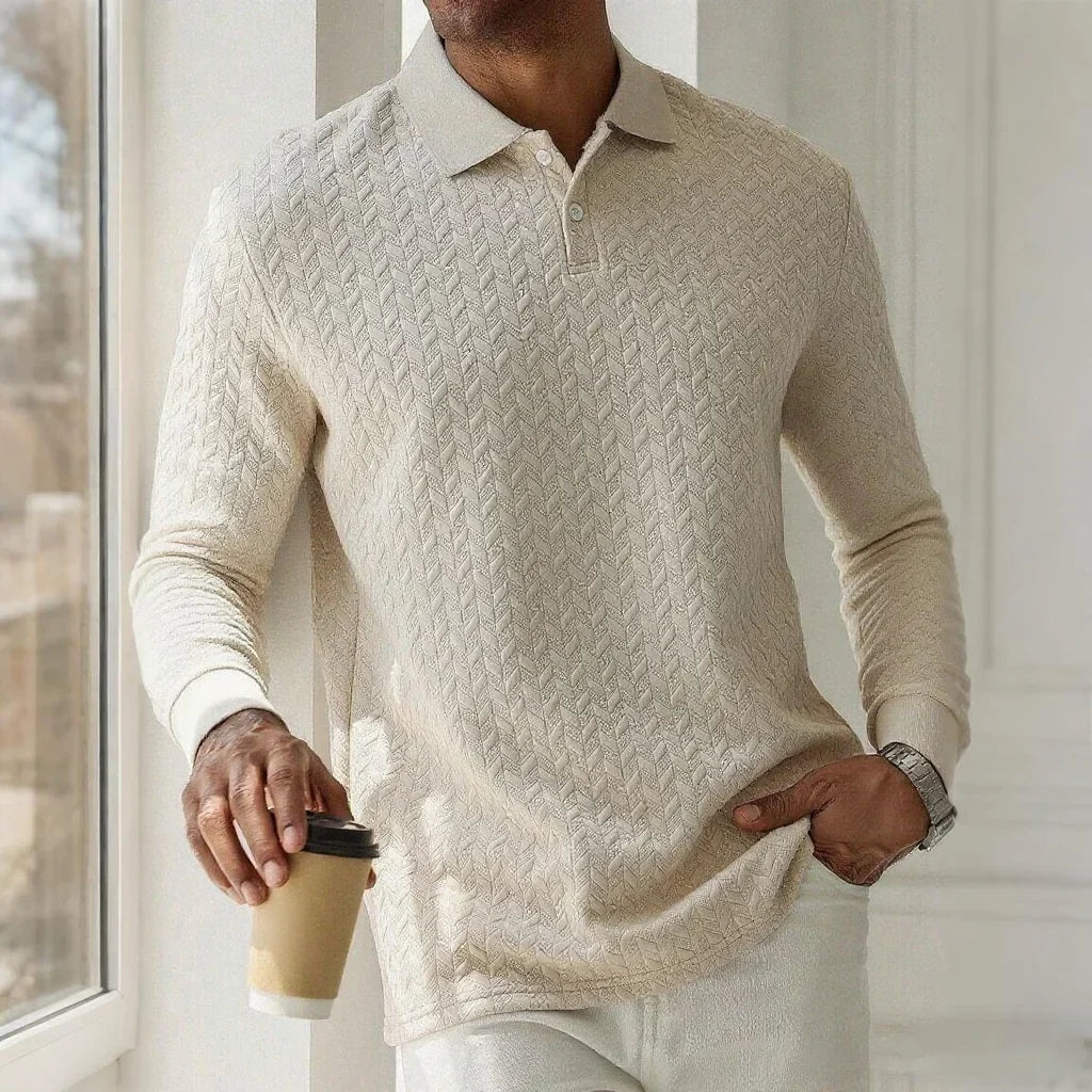 Casual Men's Polo with Long Sleeves