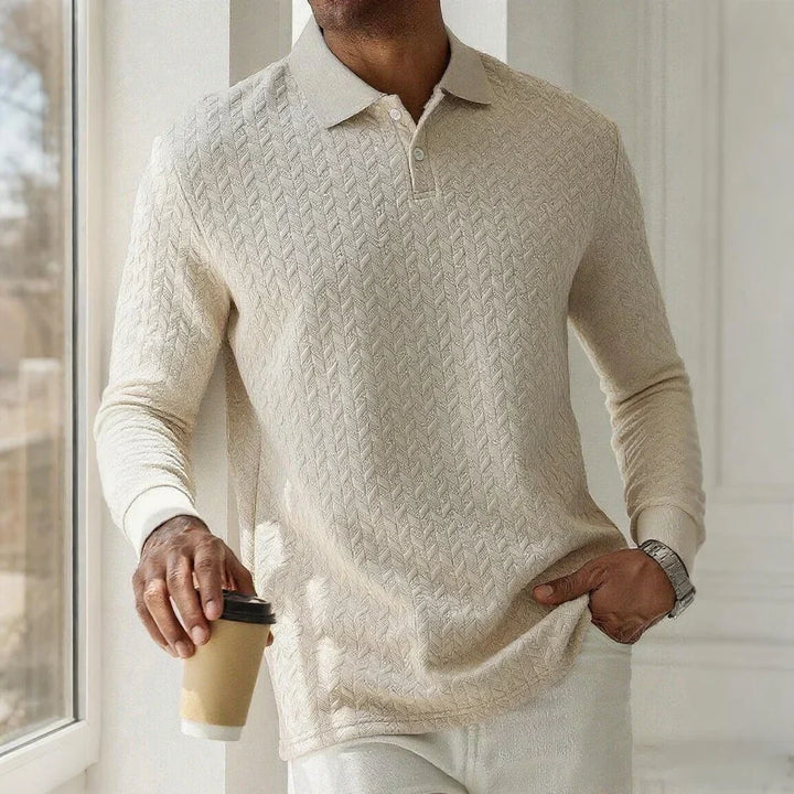 Casual Men's Polo with Long Sleeves