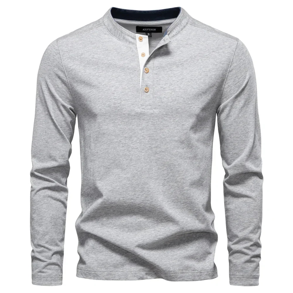 Henley Men's Shirt with Long Sleeves