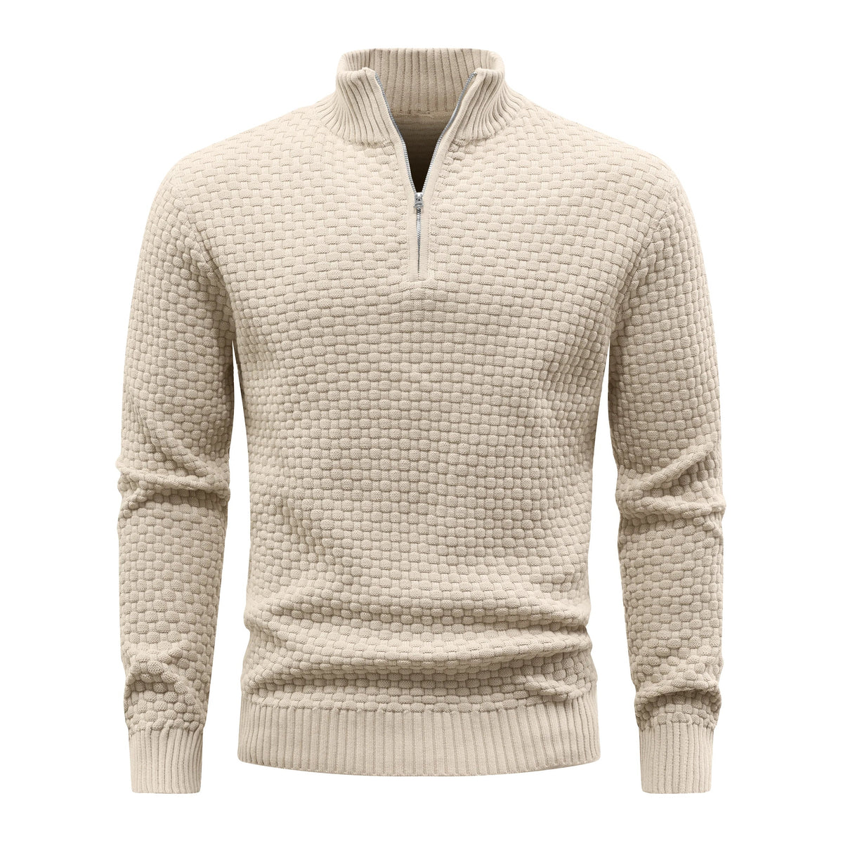 Waffle Knitted Men's Sweater
