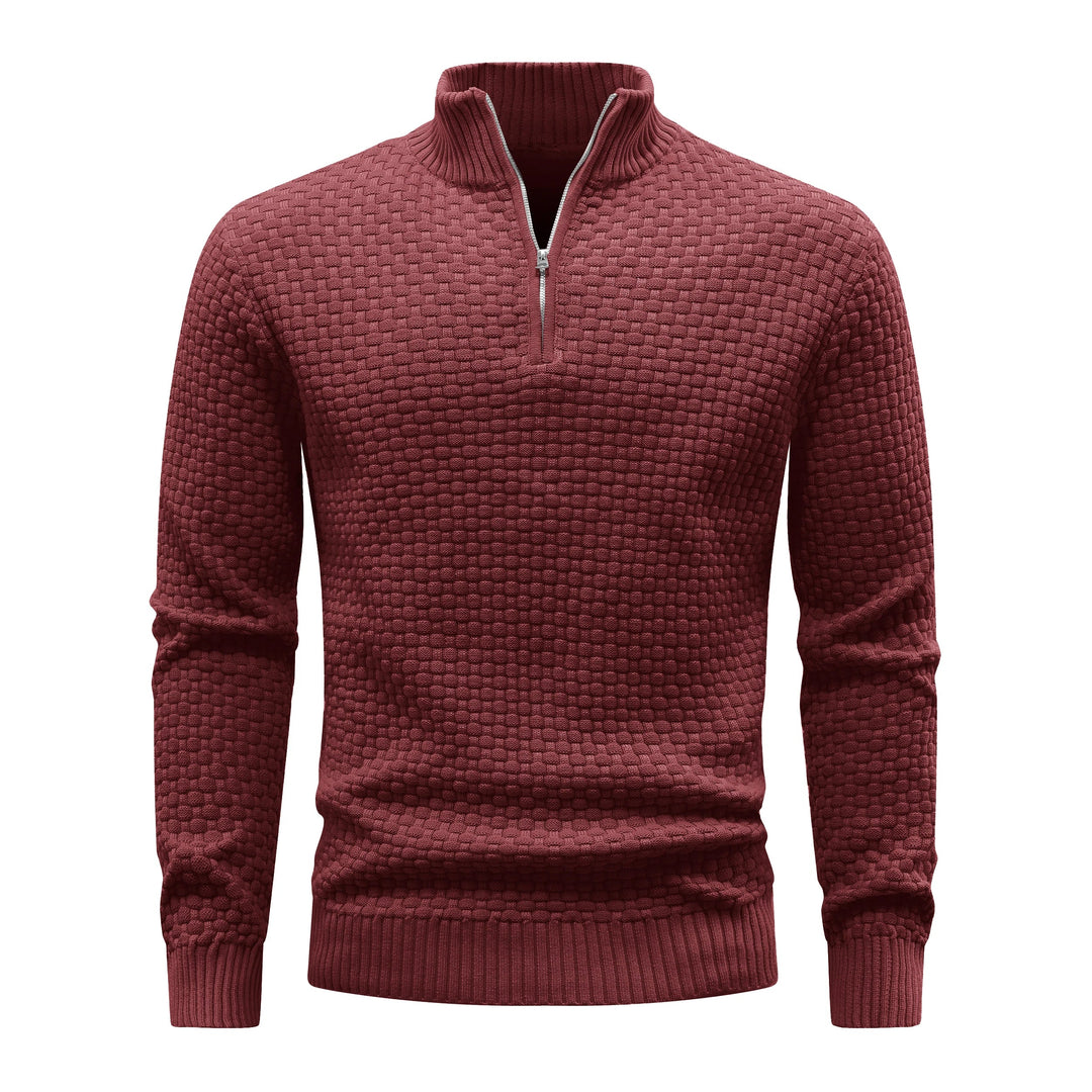 Waffle Knitted Men's Sweater