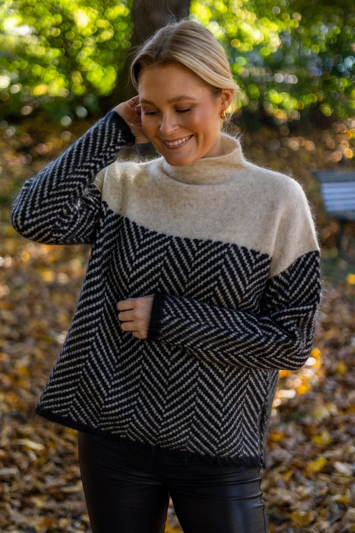 Petra Women's Chevron Knitted Turtleneck Sweater