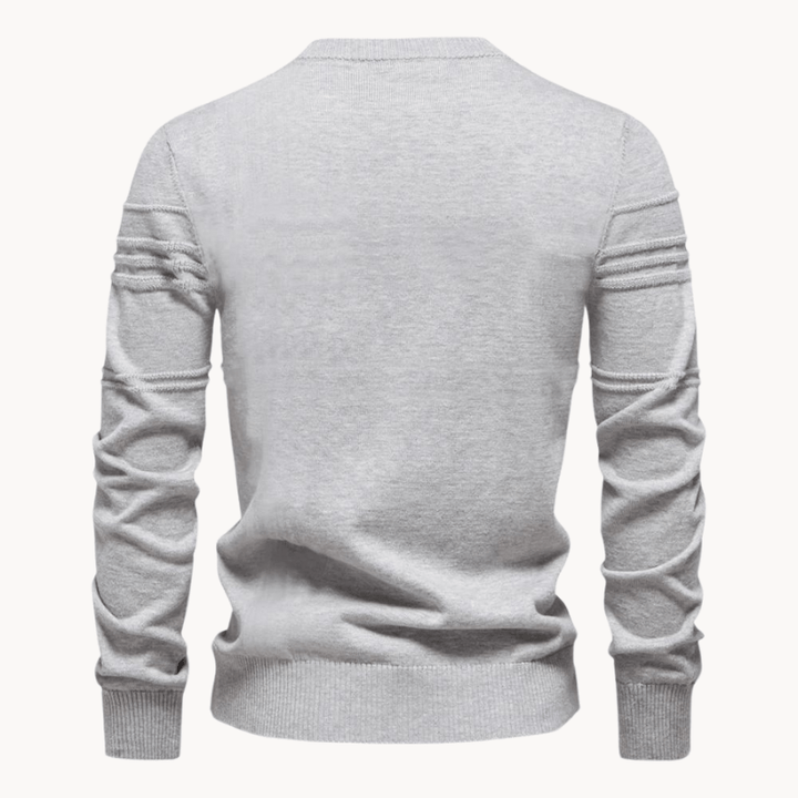 Northrow | Men's Classic Knit Sweater in Soft Cotton with Plaid Design