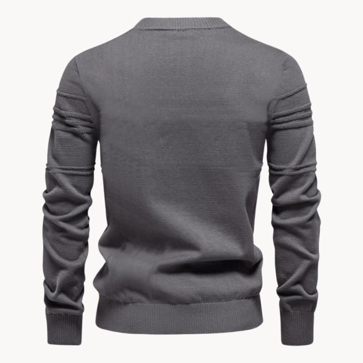 Northrow | Men's Classic Knit Sweater in Soft Cotton with Plaid Design