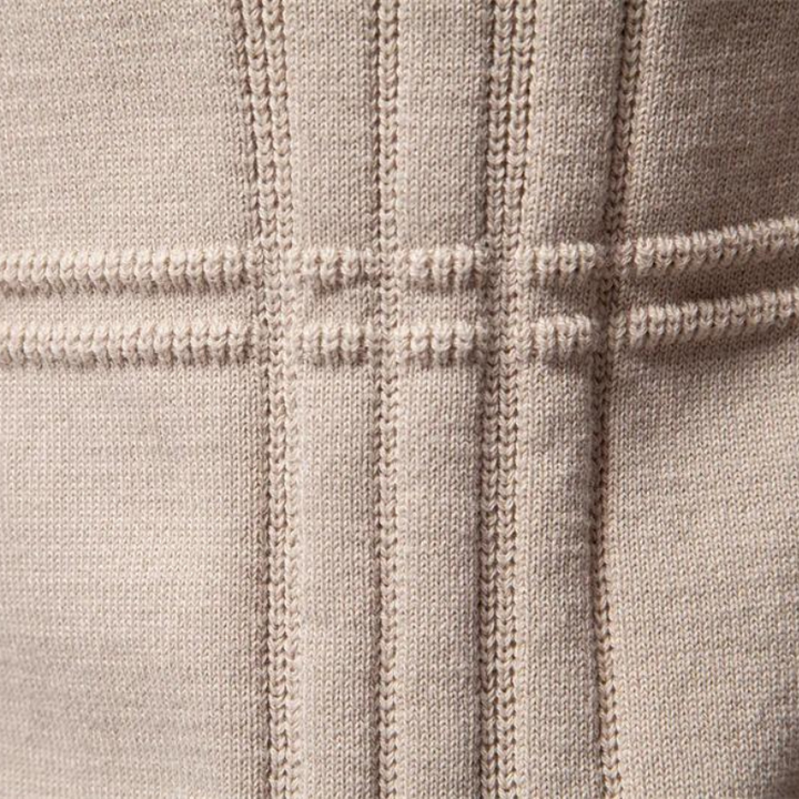 Men's Sweater with Check Design