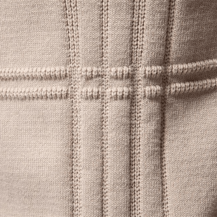Northrow | Men's Classic Knit Sweater in Soft Cotton with Plaid Design