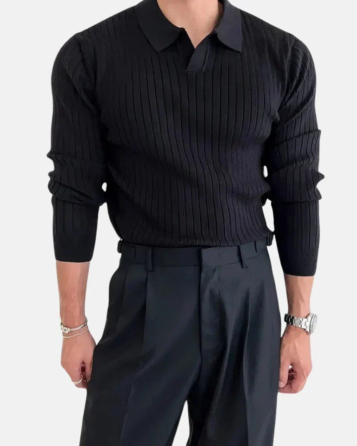 Ribbed Polo Sweatshirt by Hampton
