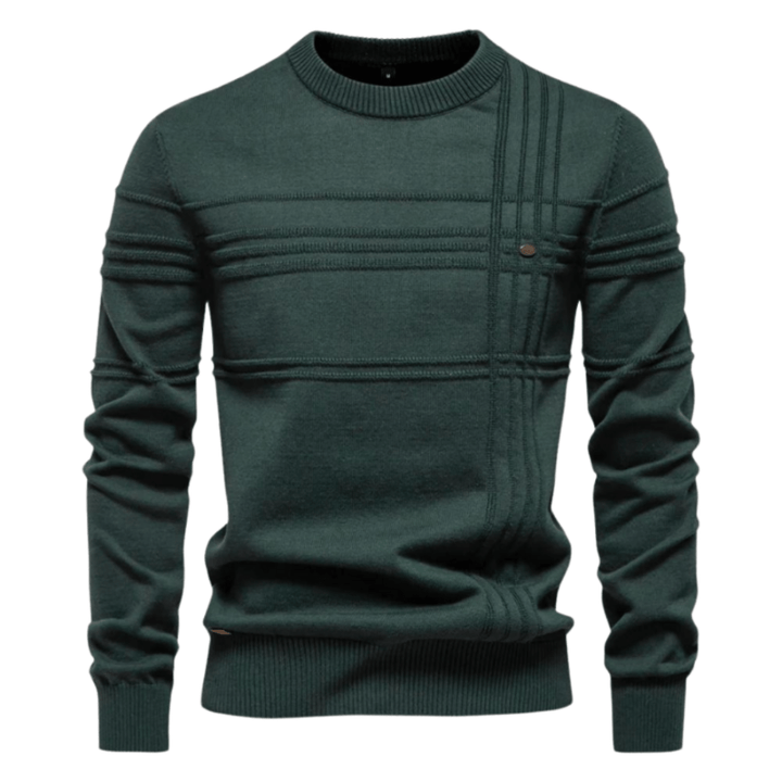 Northrow | Men's Classic Knit Sweater in Soft Cotton with Plaid Design