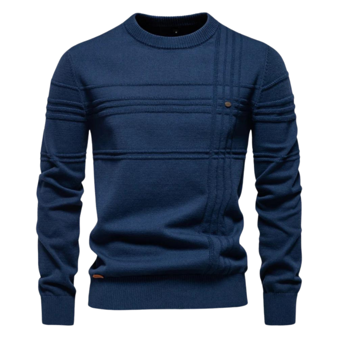 Men's Sweater with Check Design