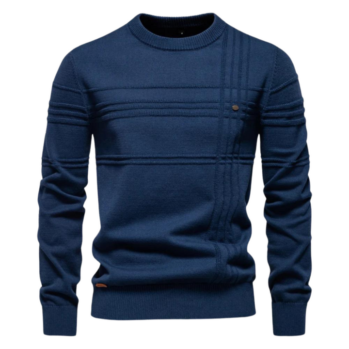 Men's Sweater with Check Design