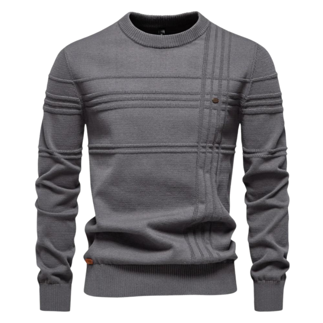Men's Sweater with Check Design
