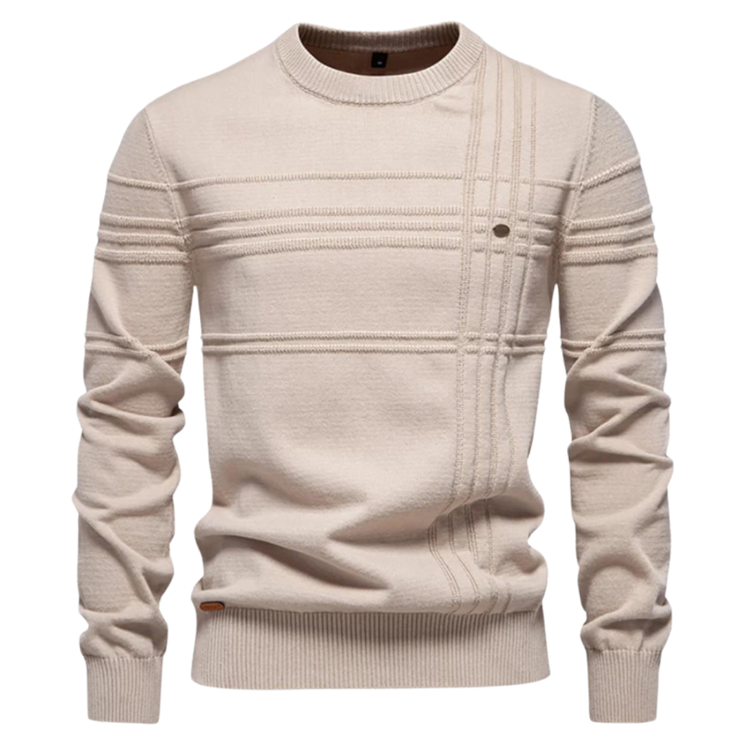 Men's Sweater with Check Design