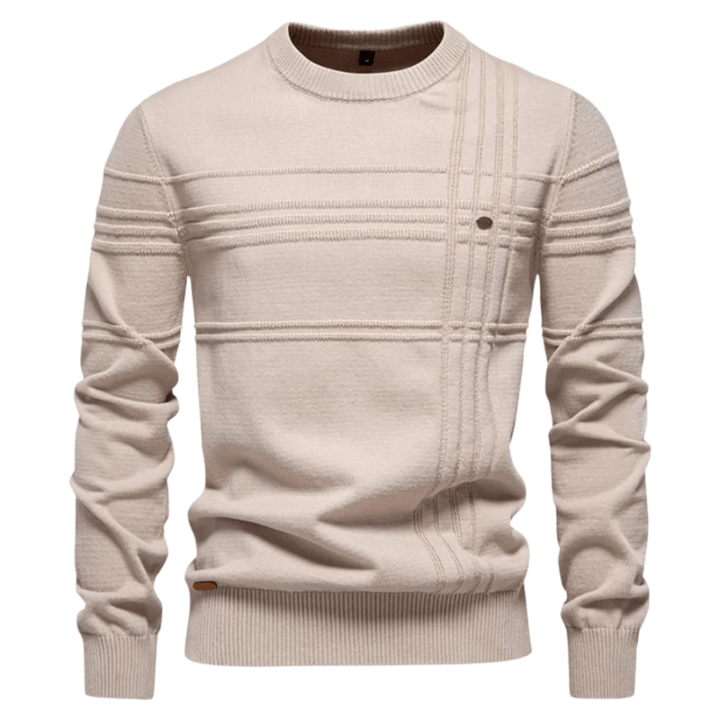 Northrow | Men's Classic Knit Sweater in Soft Cotton with Plaid Design