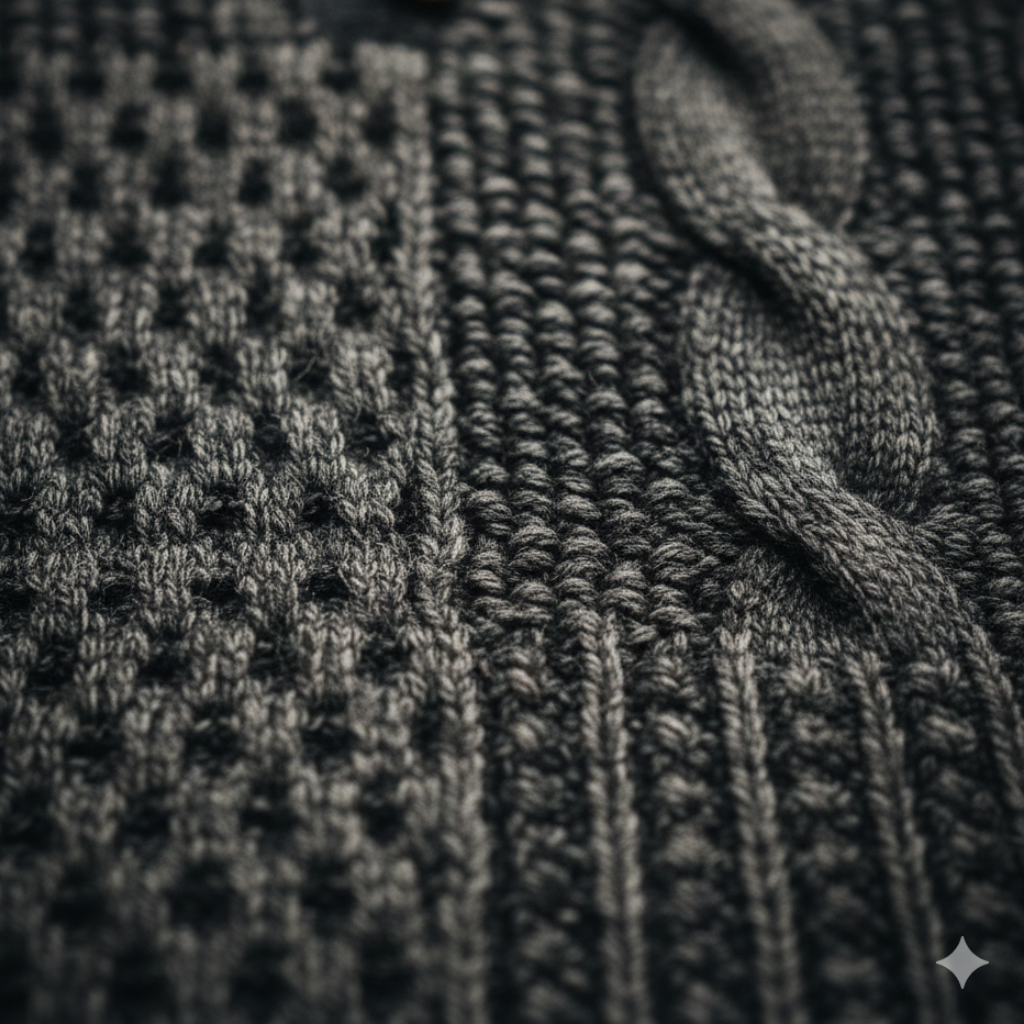 William | Chunky Vintage Knit Sweater for Men with Subtle Pattern