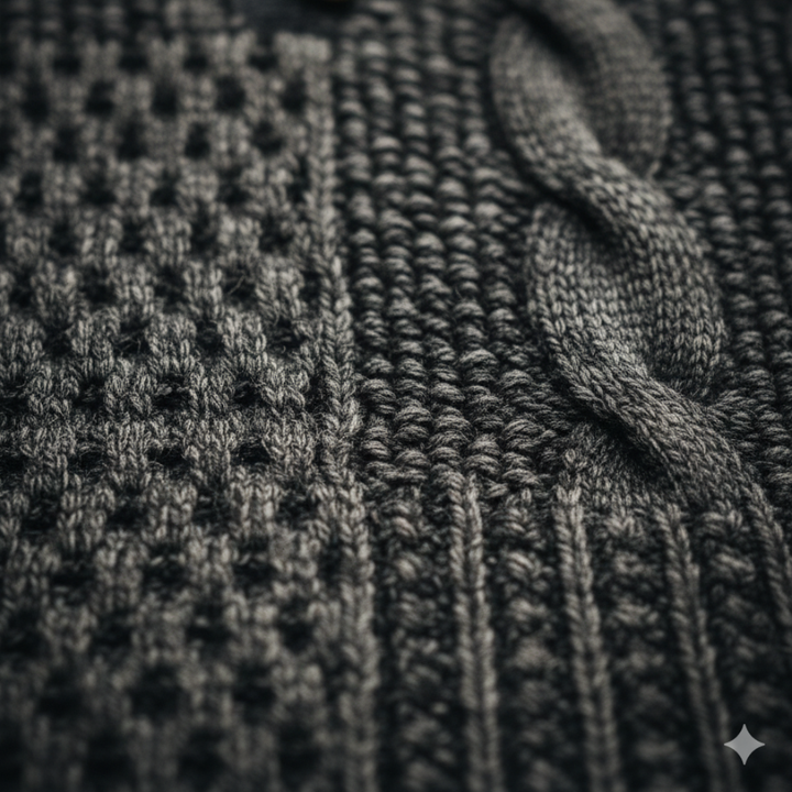 William | Chunky Vintage Knit Sweater for Men with Subtle Pattern