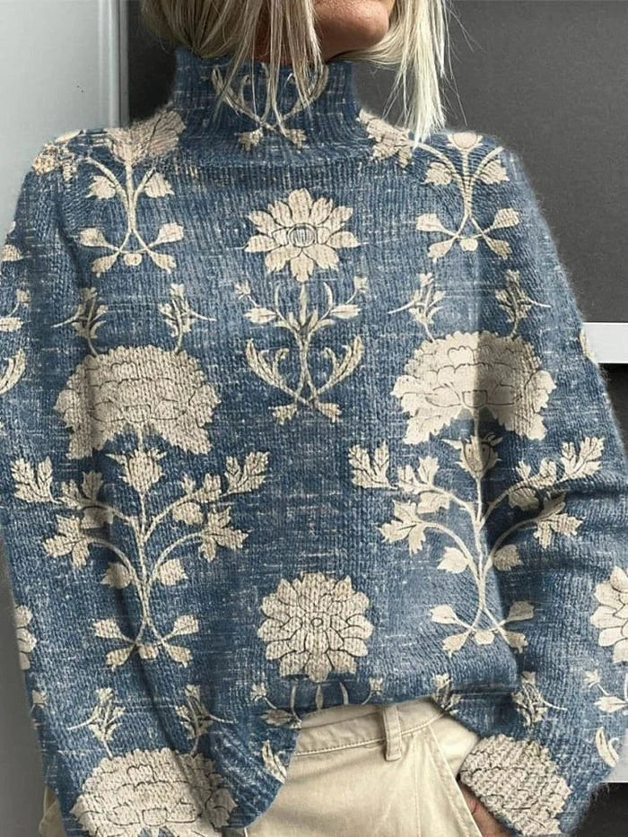 Eliza | Women's Turtleneck Sweater Featuring Woodland-Inspired Design