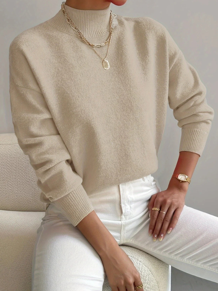 Colletta | Women's Classic Cut High Neck Sweater with Long Sleeves