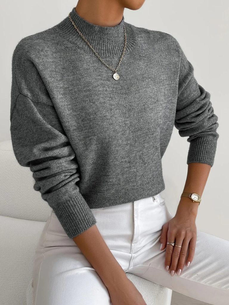 Colletta | Women's Classic Cut High Neck Sweater with Long Sleeves