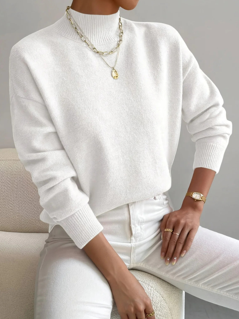 Colletta | Women's Classic Cut High Neck Sweater with Long Sleeves