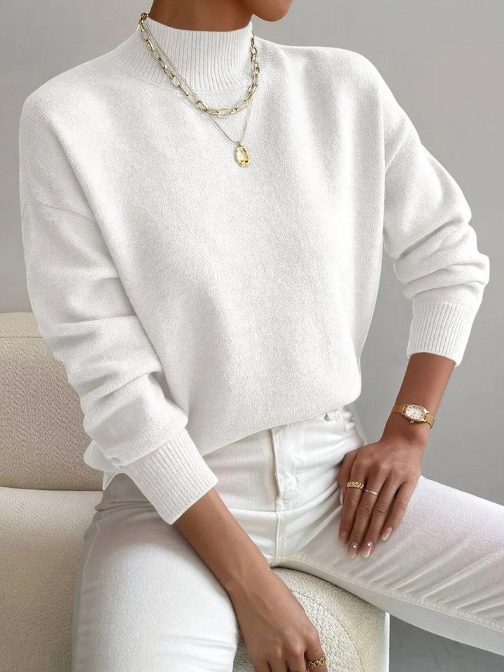Colletta | Women's Classic Cut High Neck Sweater with Long Sleeves