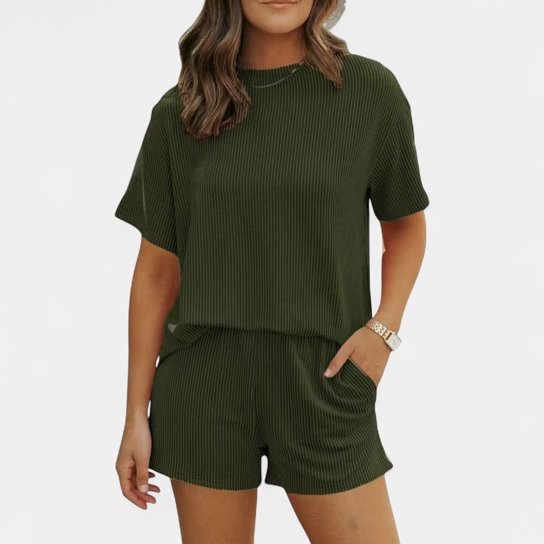 QUINN™ – Cozy Ribbed Relaxed Two-Piece Loungewear Set