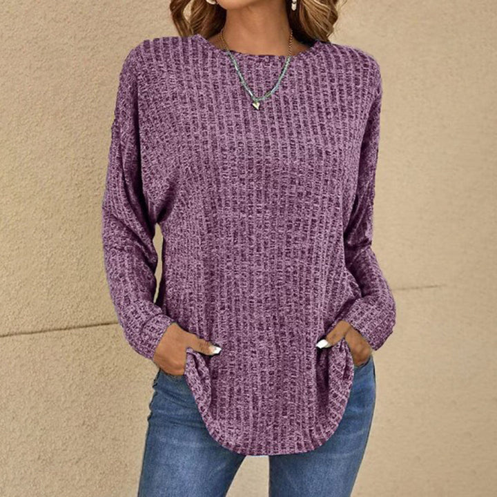 Clemence | Women's Long Sleeve Relaxed Fit Crew Neck Sweater