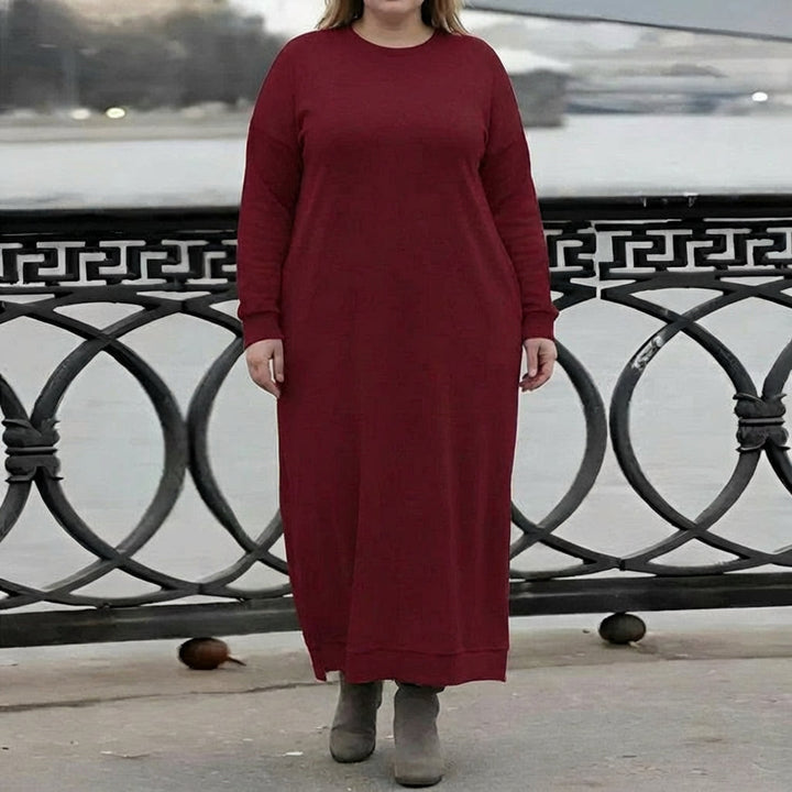 Hazel Oversized Long Sleeve Maxi Dress – Cozy Knit Winter Essential