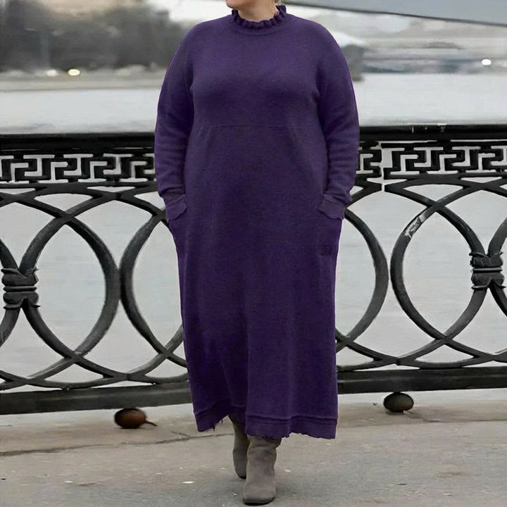 Hazel Oversized Long Sleeve Maxi Dress – Cozy Knit Winter Essential