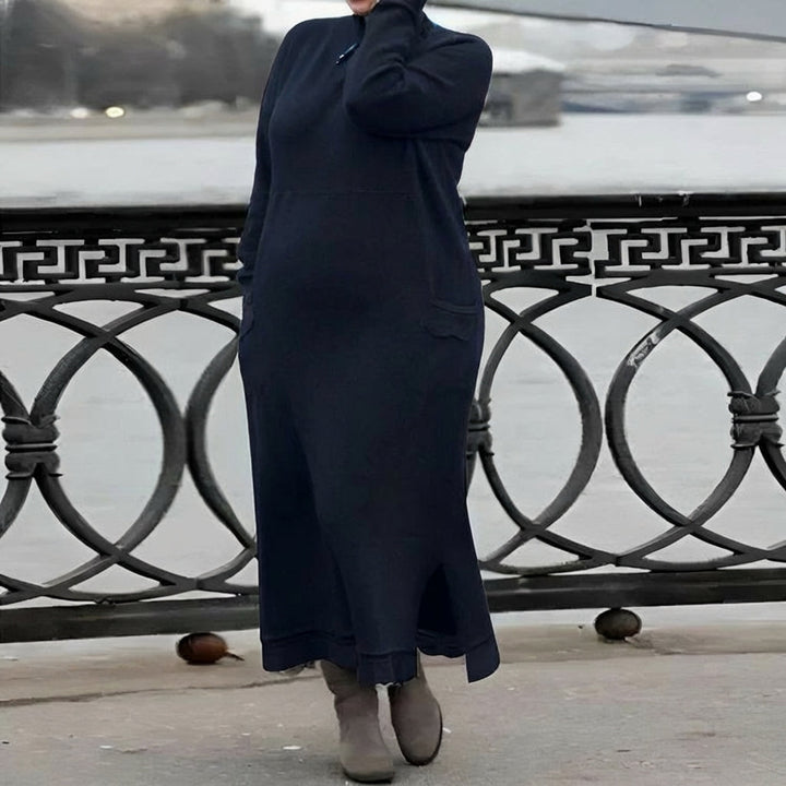 Hazel Oversized Long Sleeve Maxi Dress – Cozy Knit Winter Essential