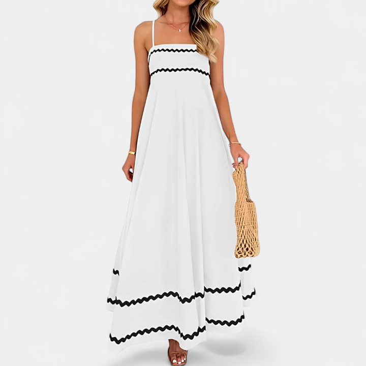 SERENA | Sleeveless Maxi Dress with Ruffled Flow