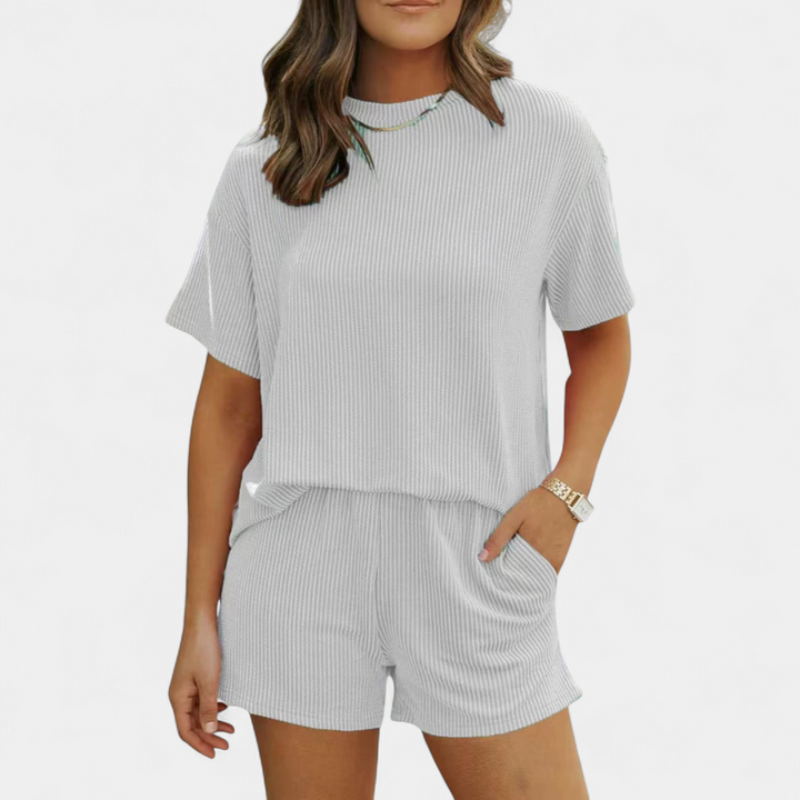 QUINN™ – Cozy Ribbed Relaxed Two-Piece Loungewear Set