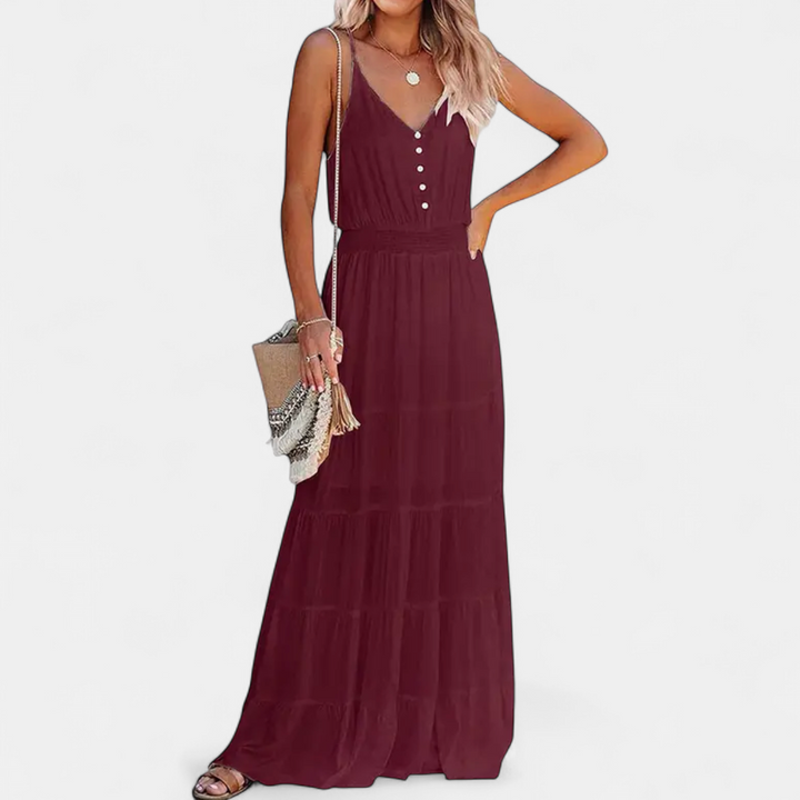 LUANA | V-Neck Sleeveless Maxi Dress