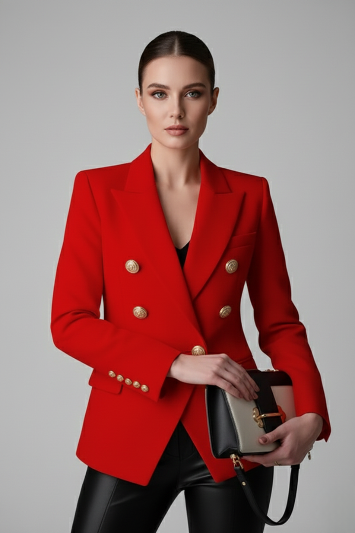 Clover | Women's Double-Breasted Blazer with Bold Button Front