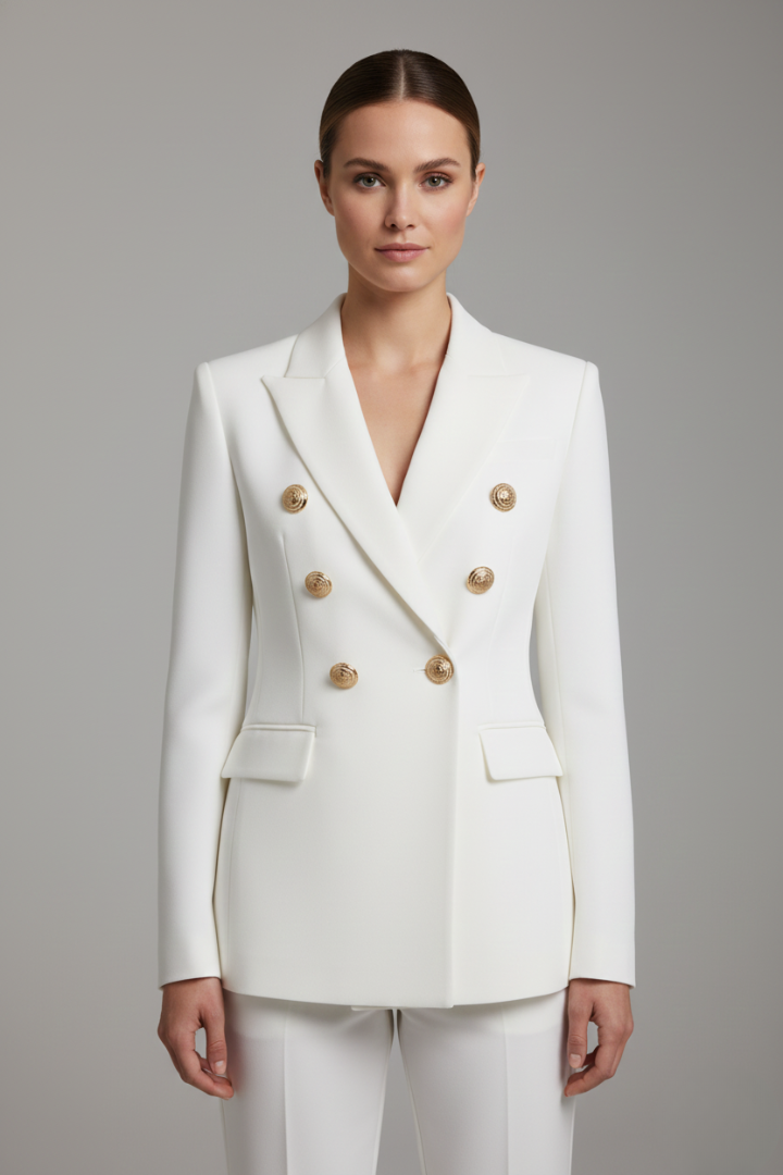 Clover | Women's Double-Breasted Blazer with Bold Button Front