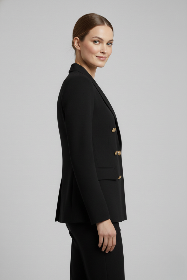 Clover | Women's Double-Breasted Blazer with Bold Button Front