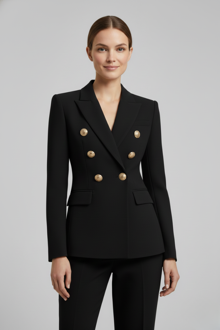 Clover | Women's Double-Breasted Blazer with Bold Button Front