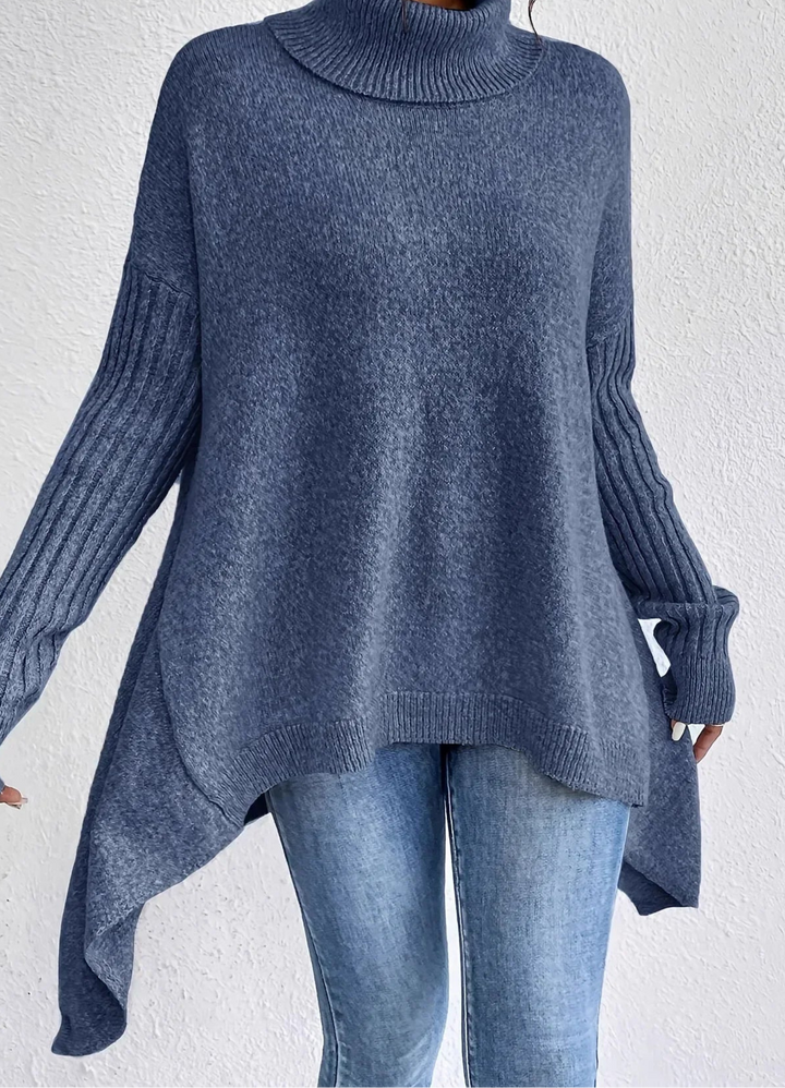Ingrid | Women's Oversized Ribbed Turtleneck Knit Sweater