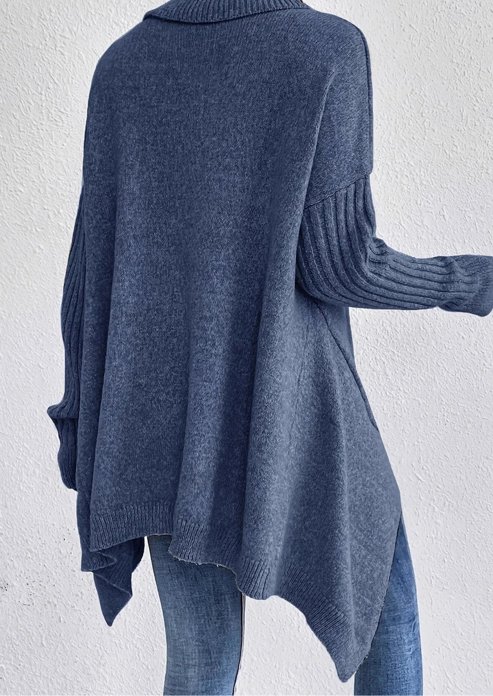 Ingrid | Women's Oversized Ribbed Turtleneck Knit Sweater